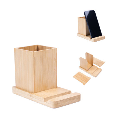 ERWIN. Desk set with mobile phone holder and cup